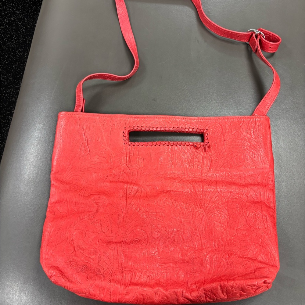 Jennifer Haley Red Leather Bag. Good Used Condition.
